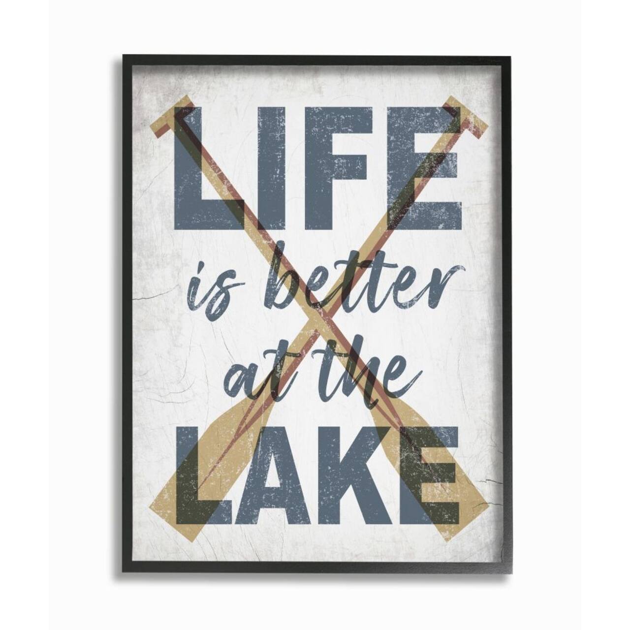 Stupell Industries Life is Better at the Lake Wall Art in Black Frame